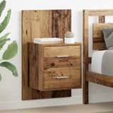 Wall-mounted Bedside Cabinet 2 pcs Old Wood 48.5 x 32.5 x 80 cm 880486