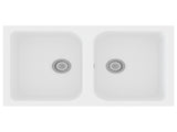 Kitchen Sink Quartz and Resin 76 x 48 x 30 cm White 147084