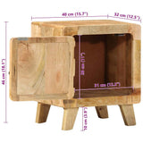 Bedside Cabinet 2 pcs 40x32x46 cm Solid Wood Rough Mango 4104508