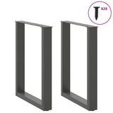 Dining Table Legs U-Shaped 2 pcs Anthracite 70x cm Steel 4013186