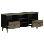 ZNTS TV Cabinet Black 100x33x46 cm Solid Wood Mango 4017810