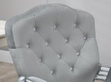 Velvet-Feel Work Chair, with Diamante Back - Grey T3398P377452