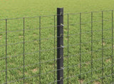 Euro Fence with Post 25 x 0.6 m PVC-Coated Steel Grey Mesh 3336095