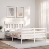Bed Frame without Mattress White 120x200 cm Solid Wood 3195152