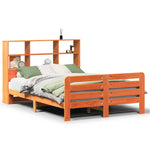 ZNTS Bed Frame without Mattress Wax Brown 120x200 cm Solid Wood Pine 3309922