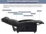 PU With 2-Point Massage Heating Function Recliner Black 95633974