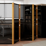 5-Panel Room Divider Black 350x180 cm 319181
