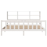 ZNTS Bookcase Bed without Mattress White 180x200 cm Super King Solid Wood Pine 3321711