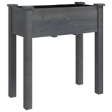 Wheeled Planter with Liner Grey 71x37x80 cm Solid Wood Fir 3157825