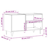 ZNTS Record Cabinet High Gloss White 85x38x48 cm Engineered Wood 831702