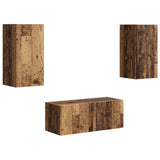 TV Cabinet Set Wall-mounted 6 pcs Old Wood Engineered Wood 3409067