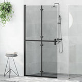 Walk-In Shower Wall Folding Black 100 x 6.5 x 190 cm 42017966
