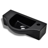 Ceramic Bathroom Sink Basin with Faucet Hole Black 141931