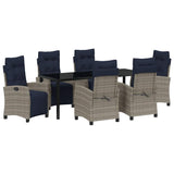 Garden Dining Set with Cushion 7 pcs Grey Poly Rattan 3380475
