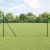 Fence with Posts Green 1.4 x 50 m PVC-coated steel 3352717