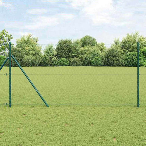 Fence with Posts Green 1.2 x 50 m PVC-coated steel 3352713
