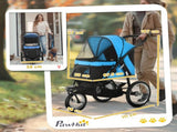 Pet Stroller Dog Pram Foldable Dog Pushchair Cat Travel Carriage w/ Adjustable Canopy, Wheels, for T3398P349594