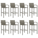 Garden Bar Set Grey Poly Rattan Large Footrest Bar Table Set 3187673