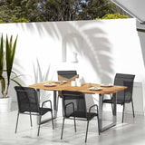 Garden Chair Set of 4 Black and Anthracite Steel Standard 316818