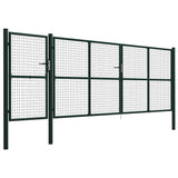 Garden Gate Steel 500x150 cm Green 144319