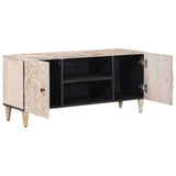 TV Cabinet White 105 x 33.5 x 46 cm Solid Mango Wood 4018368