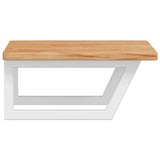 Basin Shelf Wall Mounted Steel and Solid Wood Oak 3302394