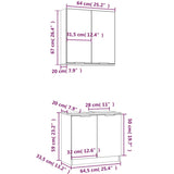 ZNTS 2 Piece Bathroom Cabinet Set High Gloss White Engineered Wood 3115864