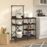 Baker's Rack Brown Oak 90x40x132 cm Engineered Wood and Metal 845420