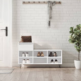 Shoe Cabinet High Gloss White 102x36x60 cm Engineered Wood 831366