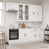 Kitchen Unit KALMAR 8 pcs High Gloss White Engineered Wood 3438197