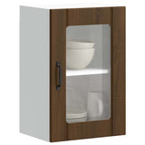 Kitchen Wall Cabinet with Glass Door Lucca Brown Oak 853774