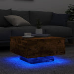 ZNTS Coffee Table with LED Lights Smoked Oak 55x55x31 cm 836578