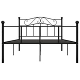 284527 Bed Frame without Mattress Black Metal 160x200 cm