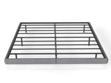 160cm200cm Grey Floating King Bed Frame with LED Lights, Metal Platform Bed with Underbed Storage, T6135P516185