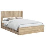 Bed Frame with Storage and Headboard Sonoma Oak 120 x 190 cm 3414325