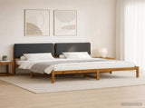 Bed Frame with Upholstered Headboard Natural and Dark Grey 3405050