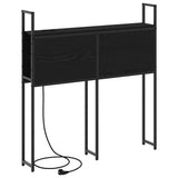 Storage Headboard with Charging Station Black oak 100 cm 859790