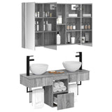 Bathroom Cabinet Set 4 pcs Grey Sonoma Engineered Wood 3406268
