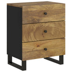 ZNTS Bedside Cabinet 50x33x62 cm Solid Wood Mango&Engineered Wood 350663