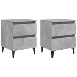 Bed Cabinets 2 pcs Concrete Grey 40x35x50 cm Engineered Wood 805878