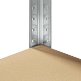 Corner Shelf with Shelf Silver 90 x 90 x 198 cm Engineered Wood 42002772