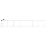 Outdoor Dog Kennel with Roof Silver 14x2x2.5 m Galvanised Steel 3190469