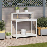 Potting Table with Shelves White 108x50x109.5 cm Solid Wood Pine 832413