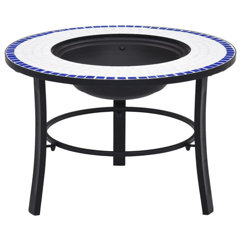 Mosaic Fire Pit Blue and White 68cm Ceramic 46720
