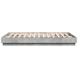 Bed Frame with LED without Mattress Concrete Grey 150x200 cm King Size 3209789