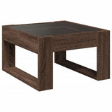 Coffee Table with Infinity LED Brown Oak 50x53x30 cm 847629