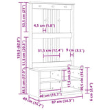 ZNTS Hall Tree SANDENS White 87x40x159.5 cm Solid Wood Pine 4010489