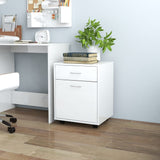 Rolling Cabinet High Gloss White 45x38x54 cm Engineered Wood 808446