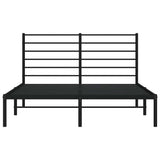 Metal Bed Frame without Mattress with Headboard Black 140x200cm 352320