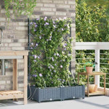 Garden Planter 2 pcs LiGht Grey 80 x 40 x 126 cm Plastic 42002896